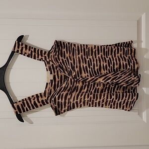 Michael Kors Leopard Flared Tank Top Size Large